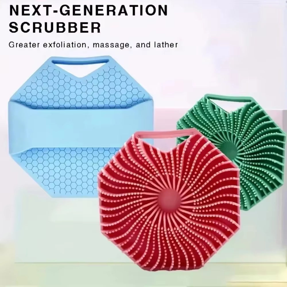 2025 Silicone Body Brush Showering Foam Shower Exfoliating Bath Massage Brushe Polygonal Handheld Body Scrubber Skin Cleaning